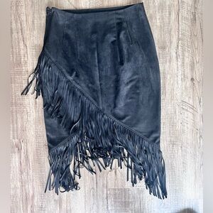 EXPRESS-Black Fringe Skirt